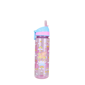Smily Kiddos Straight Water Bottle With Flip Top Nozzle Unicon Theme - Pink & Blue