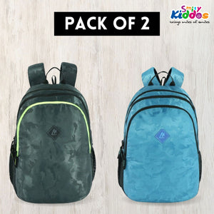 Mike Cosmo Casual Backpack combo - Teal blue and Olive Green