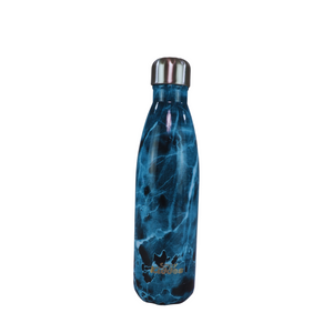 Smily Kiddos 500 ML Stainless Steel Water Bottle -  Marble Print Blue