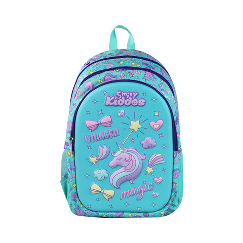 Image of Smily Kiddos Kids School Backpack Unicorn Theme | Sea Green