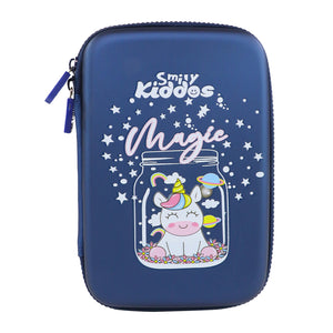 Smily Kiddos Single compartment eva pencil case - Magic Unicorn Blue