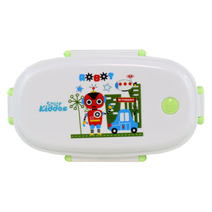 Smily kiddos Stainless Steel Lunch Box Small Robot Theme - Green -3+ years