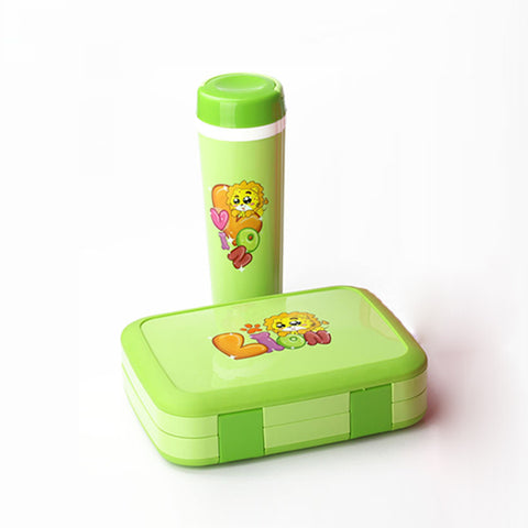 Image of Lunch Combo Lion Theme Green ( LUNCH BAG, LUNCH BOX ,WATER BOTTLE)