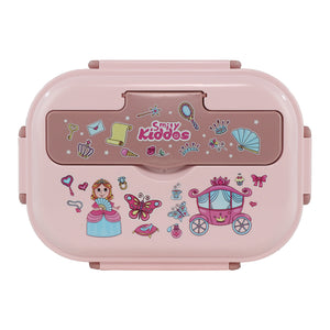 Smily kiddos Stainless Princess Theme Lunch Box -Pink - Large