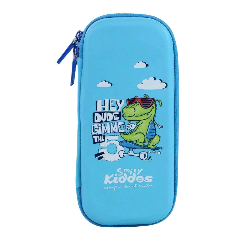 Eva Small Pencil Case Dino Light blue – Smily Kiddos