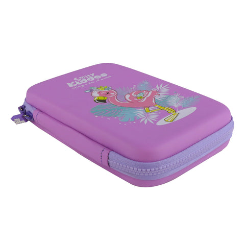 Image of Smily Kiddos Single compartment Eva pencil case - Flamingo Theme purple