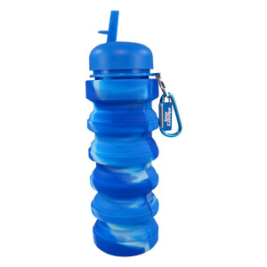 Smily Kiddos Silicone Expandable & Foldable Water Bottle Blue