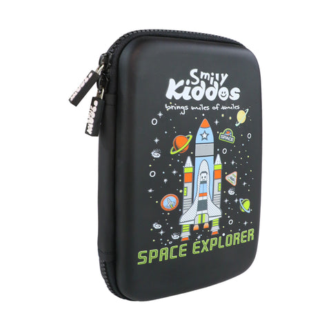 Image of Smily Kiddos Single compartment Eva pencil case - Space Explorer Black