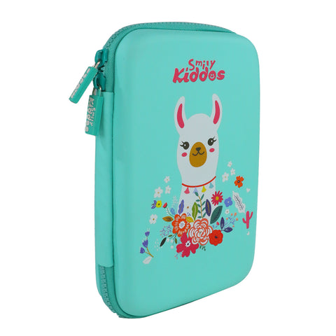 Image of Smily Kiddos Single compartment Eva pencil case - Llama Theme Green