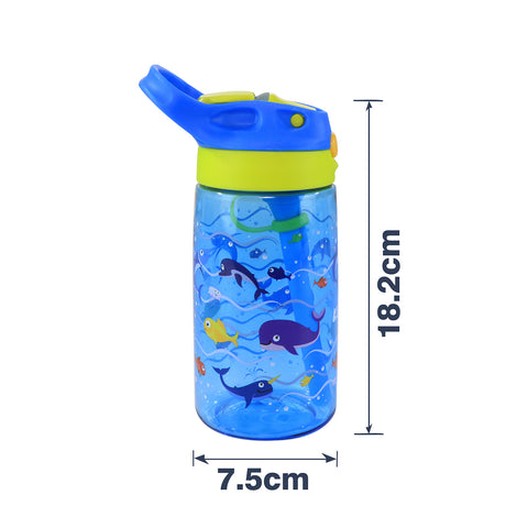Image of Smily kiddos Sipper Bottle 450 ml - Ocean Theme Blue