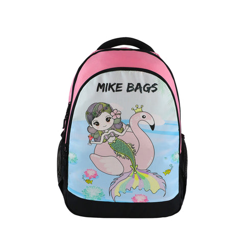 Image of MIKE BAGS 29 Ltrs Junior School Bag  - Mermaid Flamingo - Light Pink  LxWxH :45 X 33 X 20 CM