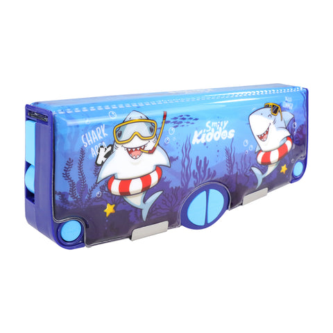 Image of Smily Kiddos Pop Out Pencil box Shark Theme - Blue