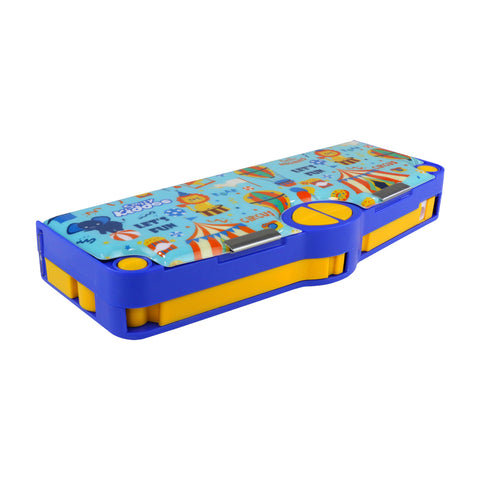 Image of Smily Kiddos Pop Out Pencil box Circus Theme - Light Blue