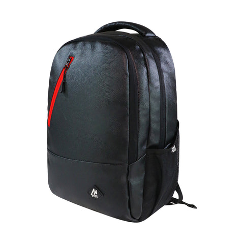 Image of Mike Bags Faux Leather Laptop Backpack - Black