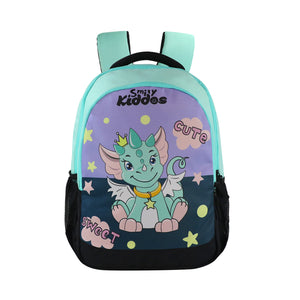 Smily Kiddos 29 Ltrs Junior School Bag  - Cute Dragon- Sea Green LxWxH :45 X 33 X 20 CM