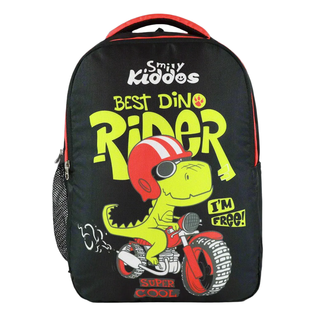 Dino Rider Kindergarten Backpack Black Red