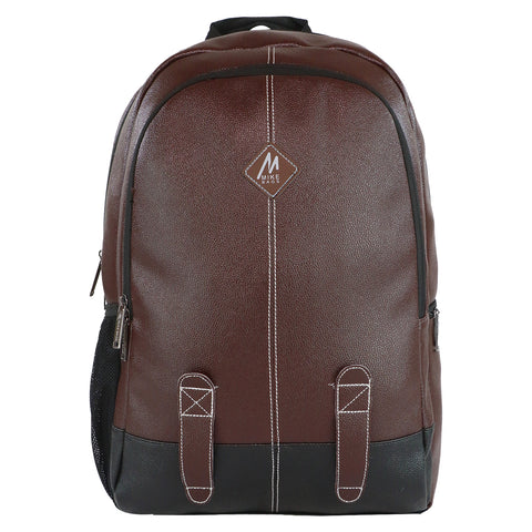 Image of Mike Bags (OCTANE & CASTER ) Faux Leather Backpack | Men's and Women's | Dark Brown