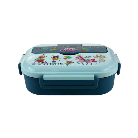 Image of Smily kiddos Stainless Steel Circus Theme Lunch Box - Light Blue 3+ years