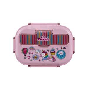 Smily kiddos Stainless Steel Dream Land Theme Lunch Box - Light Pink3+ years