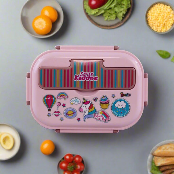 Smily Kiddos Brunch Stainless Steel Lunch Box - Unicorn Theme - Purple