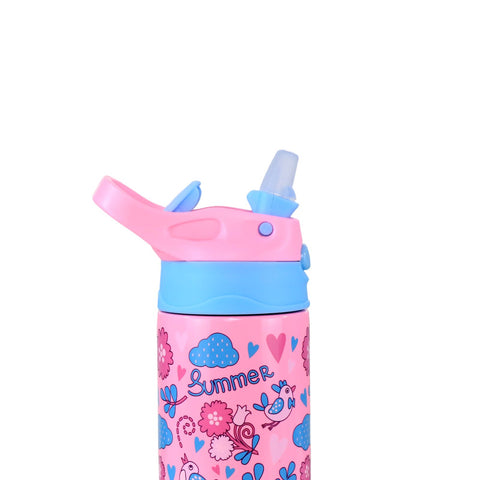 Image of Smily Kiddos Insulated Water Bottle 600ml - Summer Theme Pink