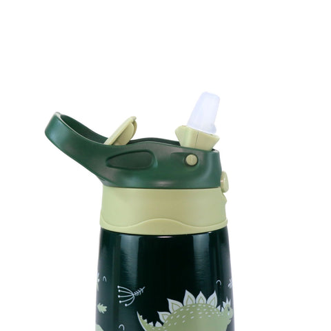 Image of Smily Kiddos Insulated Water Bottle 450ml - Dino Theme Green
