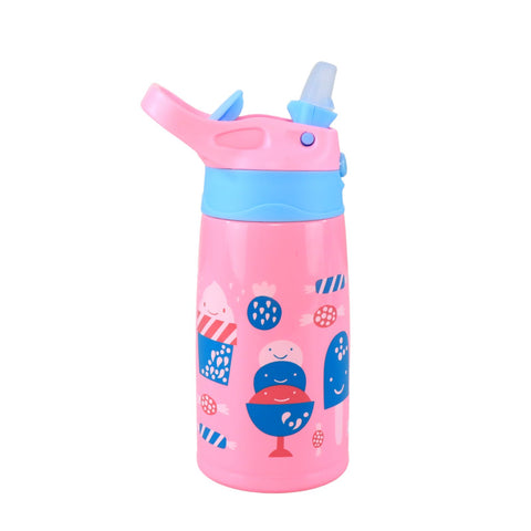 Image of Smily Kiddos Insulated Water Bottle 450ml - Ice Cream Theme Pink