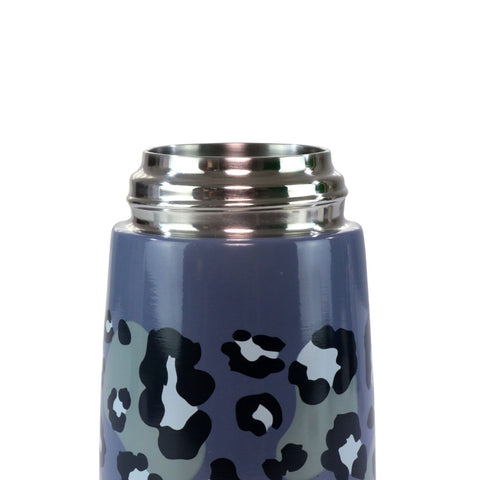 Image of Smily Kiddos Insulated Water Bottle 450ml - Leopard Print Grey