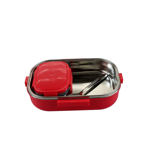 Image of Smily kiddos Stainless Steel Pan Cake Theme Lunch Box - Red  3+ years