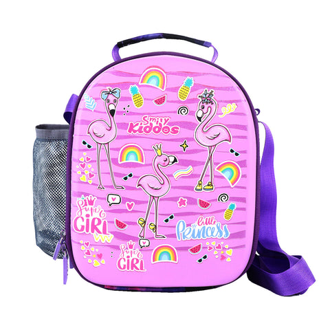 Image of Smily Kiddos Hartop Eva Lunch Bag Flamingo theme - Purple