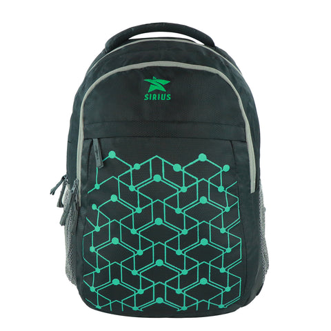 Image of SIRIUS Laptop LTP 03 Backpack  geometric print GREEN & Black
