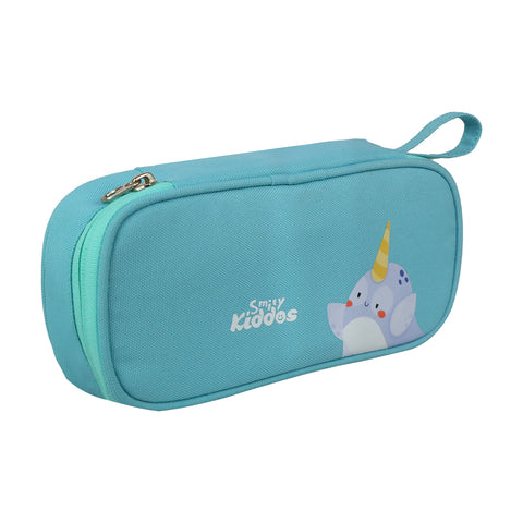 Image of Smily Kiddos Zipper Pencil Pouch Narwhale Light Blue