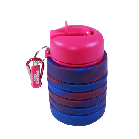 Image of Smily kiddos silicone Pink and Blue Water Bottle