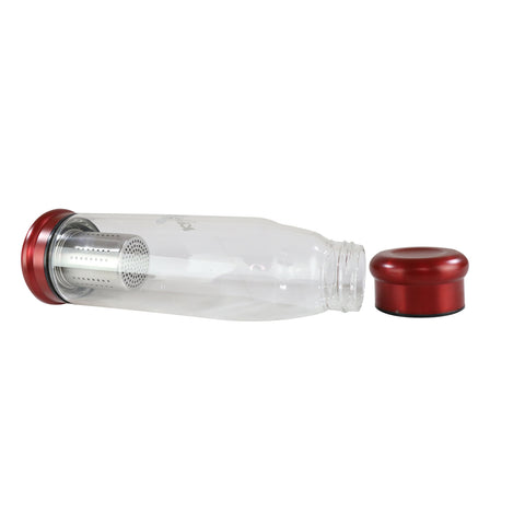 Image of Smily Kiddos Glass bottles with Removable Stainless Steel Infuser Red