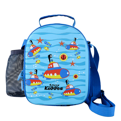Image of Smily Kiddos Hartop Eva Lunch Bag submarine theme - Light Blue