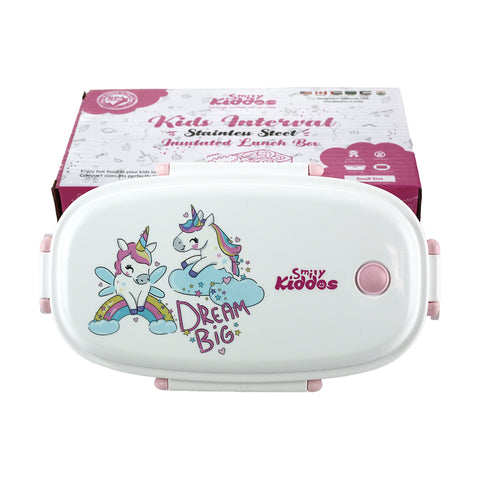 Image of Smily kiddos Stainless Steel Lunch Box Small Dream Unicorn Theme - Light Pink 3+ years