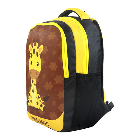 Image of Mike pre school Backpack Giraffe theme-Yellow"