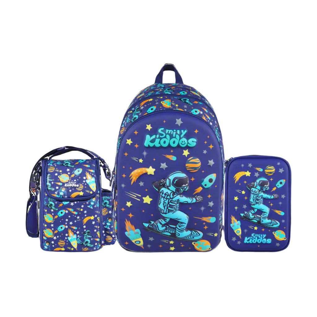Space Astronaut 3-in-1 School Combo – Backpack, Pencil Box & Lunch Bag (Blue)