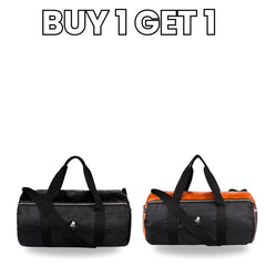 Mike Forge Leather Gym Bag Combo – Black & Tan | Buy 1 Get 1