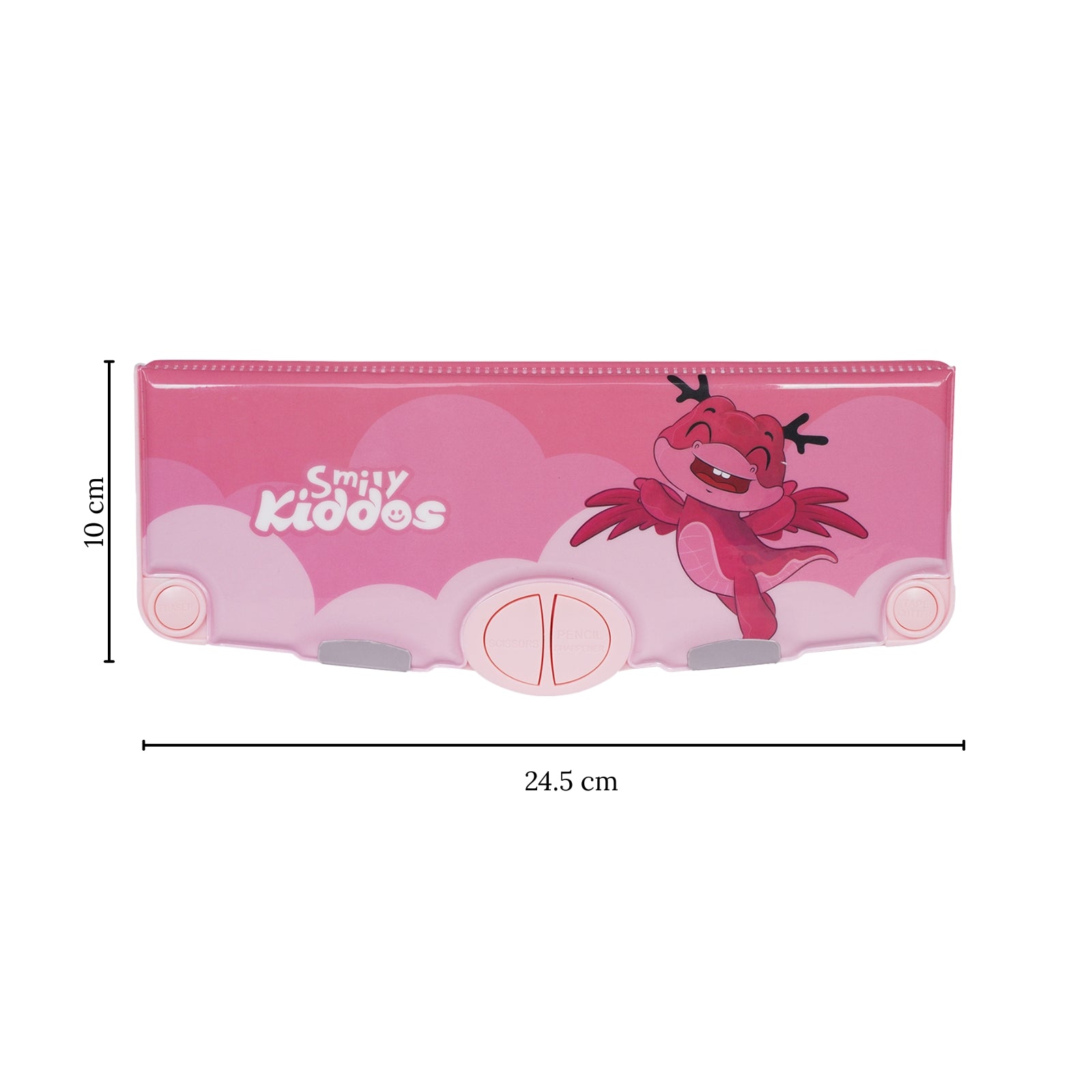 Smily Kiddos Pop-Out Pencil Box for Kids | Axolotl Theme (Pink)