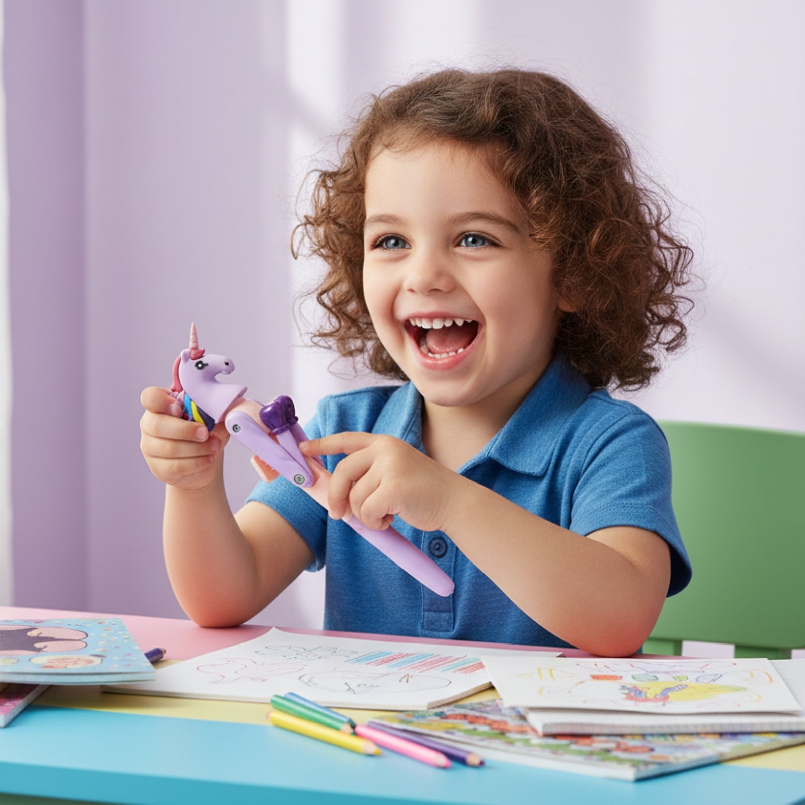 Smily Kiddos Boxing Unicorn Pen – Purple