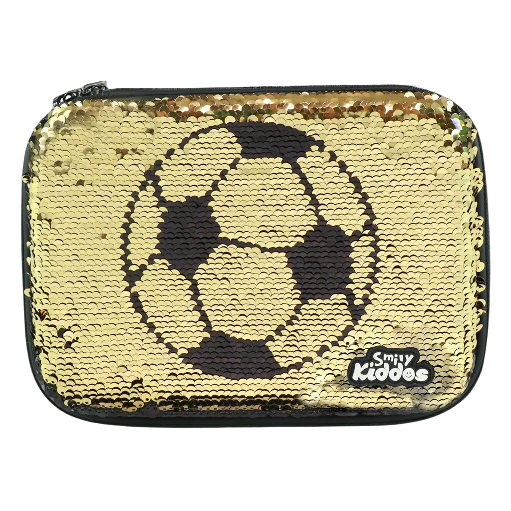 Smily kiddos Bling pencil case Football Black