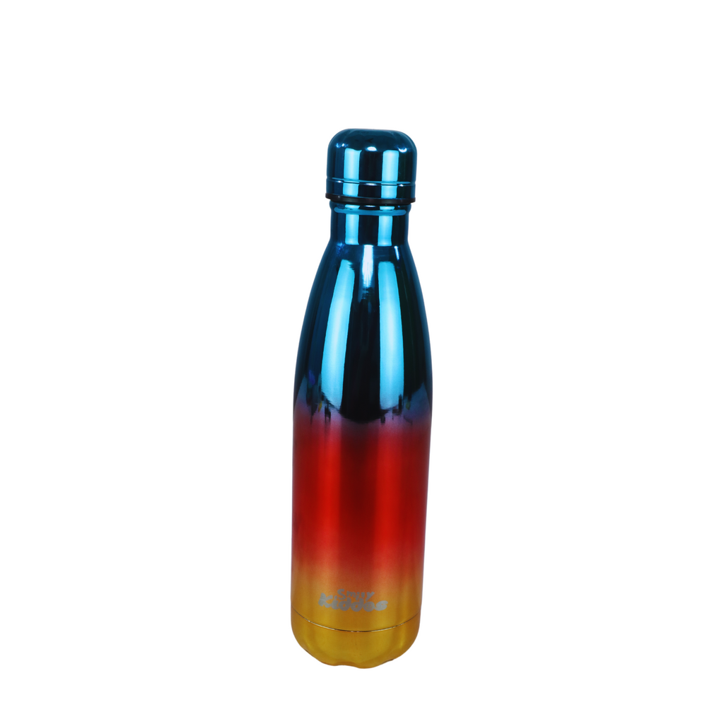 Smily Kiddos 500 ML Stainless Steel Holographic Water Bottle - Glossy Red