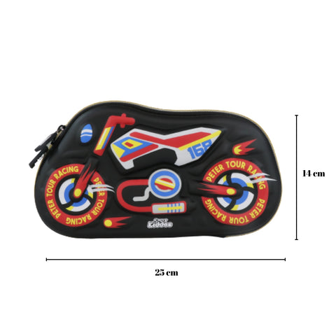 Image of Smily kiddos Motor Bike Shaped EVA Pencil Pouch - Black