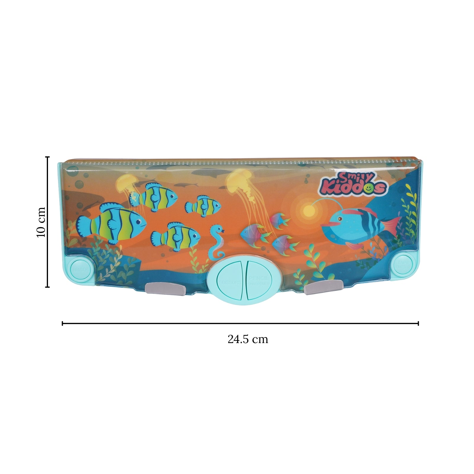 Smily Kiddos Pop-Out Pencil Box for Kids | Ocean Theme (Navy Blue)