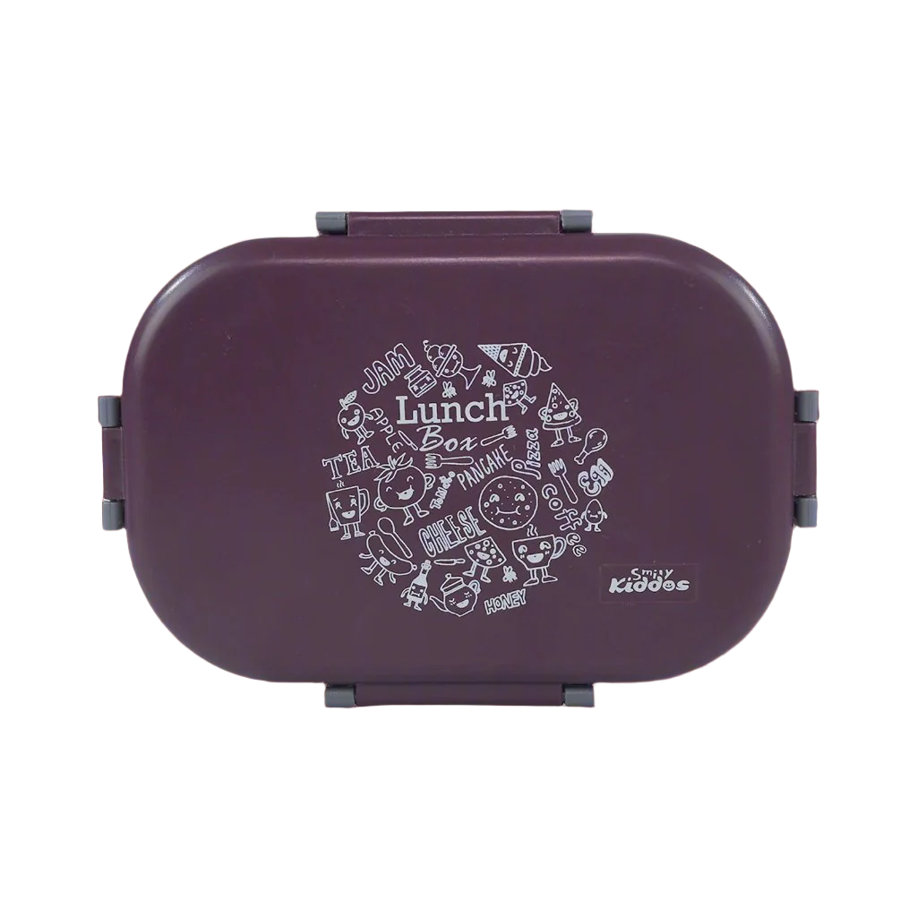 Smily kiddos Stainless Steel Fast Food Theme Lunch Box -Purple 3+ years