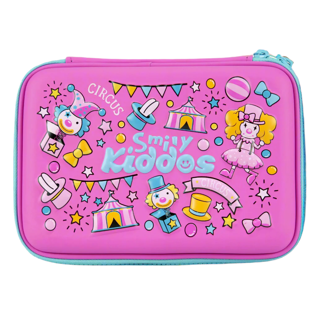 Smily Single Compartment Pencil Case Pink