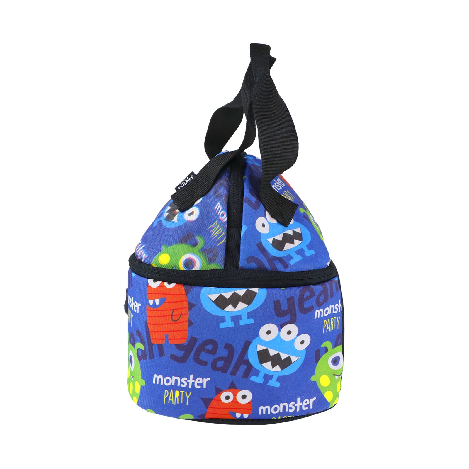 Smily Kiddos Double Decker Lunch Bag  Monster Theme - Blue LxWxH :25.5 X 17 X 20 CM