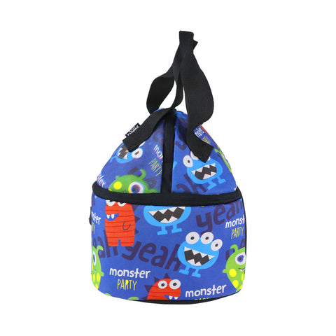 Image of Smily Kiddos Double Decker Lunch Bag  Monster Theme - Blue LxWxH :25.5 X 17 X 20 CM