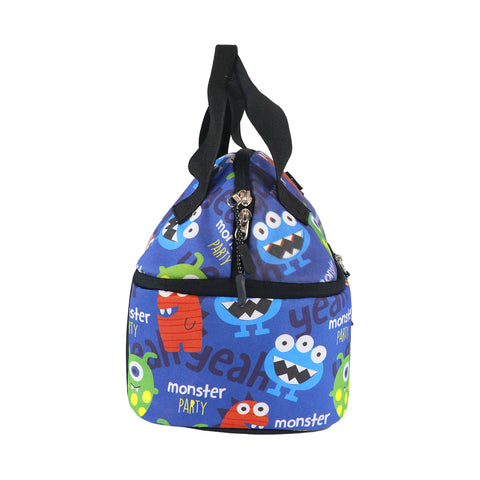 Image of Smily Kiddos Double Decker Lunch Bag  Monster Theme - Blue LxWxH :25.5 X 17 X 20 CM